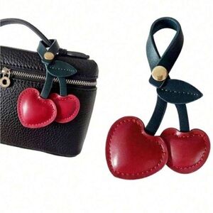 🍒NEW Faux Leather Cherry Bag Charm🍒